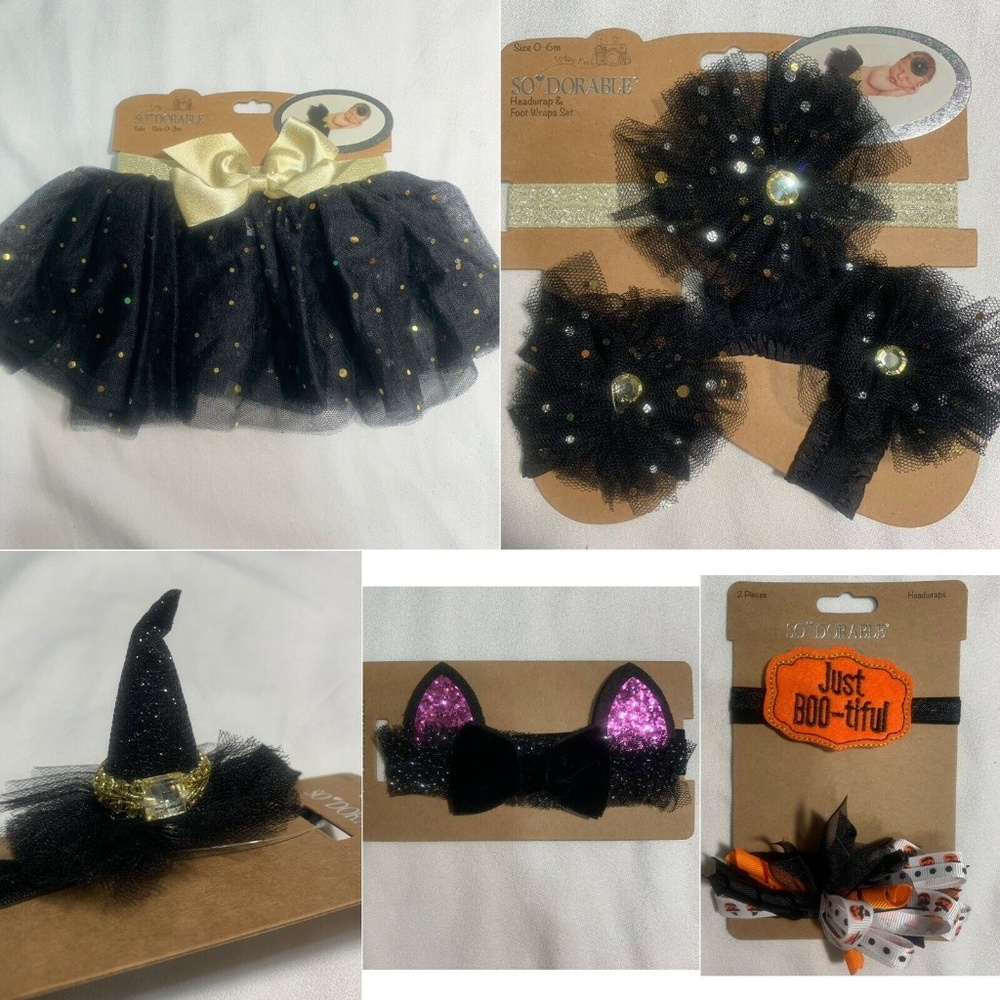Baby Newborn Headwrap Cat Witch Hat Halloween
